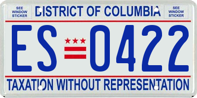 DC license plate ES0422