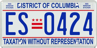 DC license plate ES0424