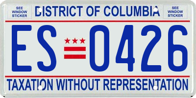 DC license plate ES0426