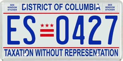 DC license plate ES0427
