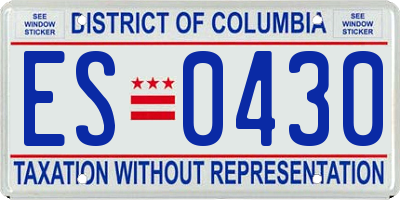 DC license plate ES0430