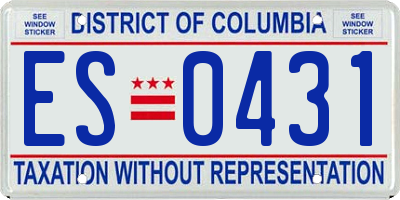 DC license plate ES0431