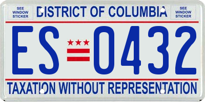DC license plate ES0432