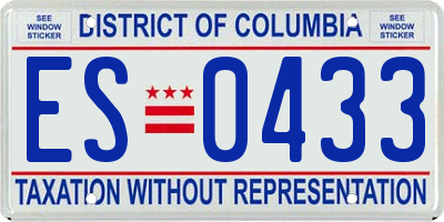 DC license plate ES0433