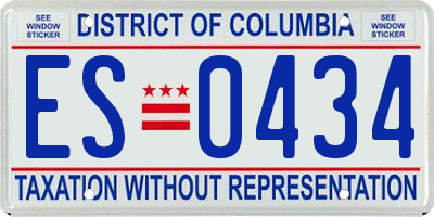 DC license plate ES0434