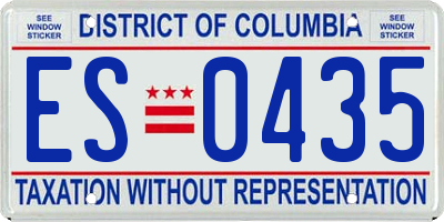 DC license plate ES0435