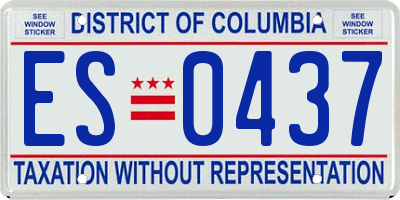 DC license plate ES0437