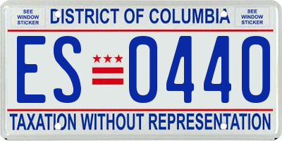 DC license plate ES0440