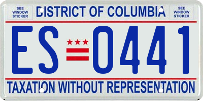 DC license plate ES0441