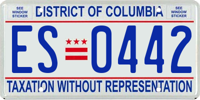 DC license plate ES0442