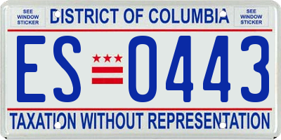 DC license plate ES0443