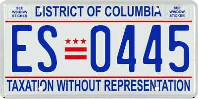 DC license plate ES0445