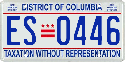 DC license plate ES0446