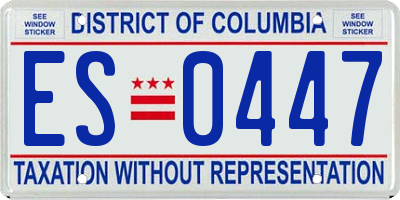 DC license plate ES0447