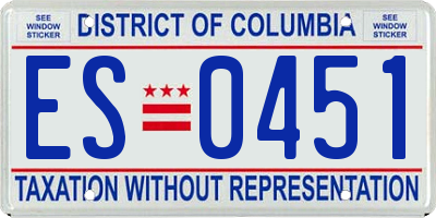 DC license plate ES0451