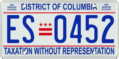 DC license plate ES0452