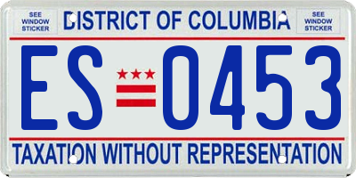DC license plate ES0453