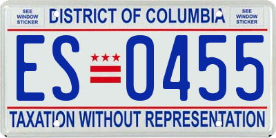 DC license plate ES0455