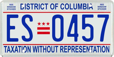 DC license plate ES0457