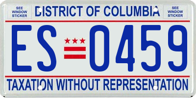 DC license plate ES0459