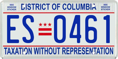 DC license plate ES0461