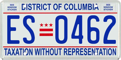 DC license plate ES0462