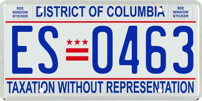 DC license plate ES0463