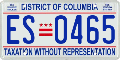 DC license plate ES0465
