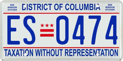 DC license plate ES0474