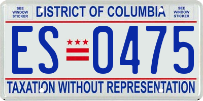DC license plate ES0475