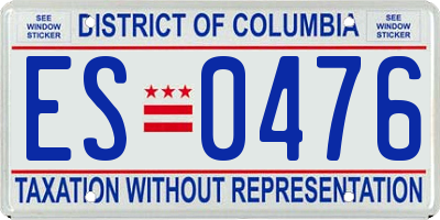 DC license plate ES0476
