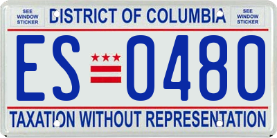 DC license plate ES0480
