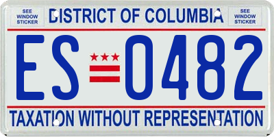 DC license plate ES0482