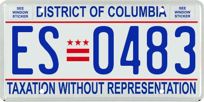 DC license plate ES0483