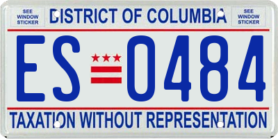 DC license plate ES0484
