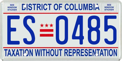 DC license plate ES0485