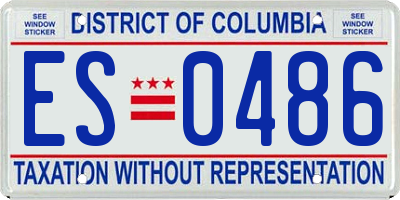 DC license plate ES0486