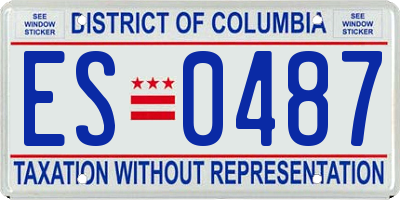 DC license plate ES0487