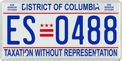 DC license plate ES0488