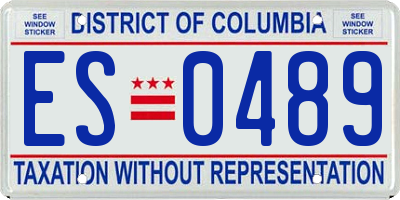 DC license plate ES0489