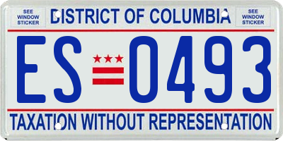 DC license plate ES0493