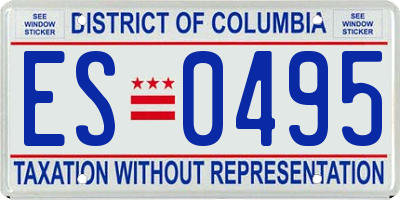 DC license plate ES0495