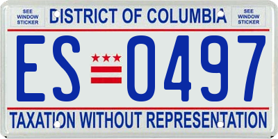 DC license plate ES0497