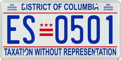 DC license plate ES0501