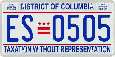 DC license plate ES0505