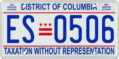 DC license plate ES0506