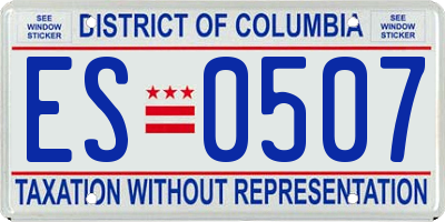 DC license plate ES0507