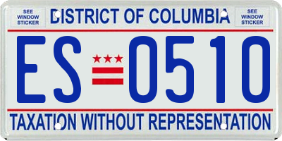 DC license plate ES0510