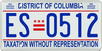DC license plate ES0512