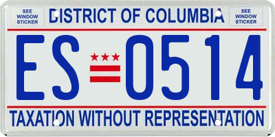 DC license plate ES0514